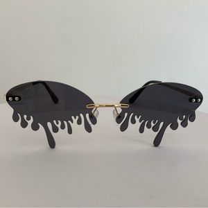 Fashion Oval Rimless Drip Glasses